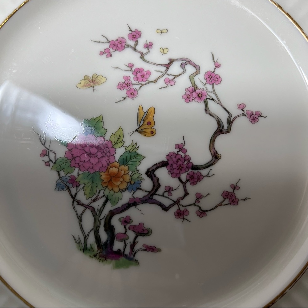 Lenox Trenton Special Plate USA Fluted Floral Gold Rim Blossom Ming Tree - Picture 5 of 16